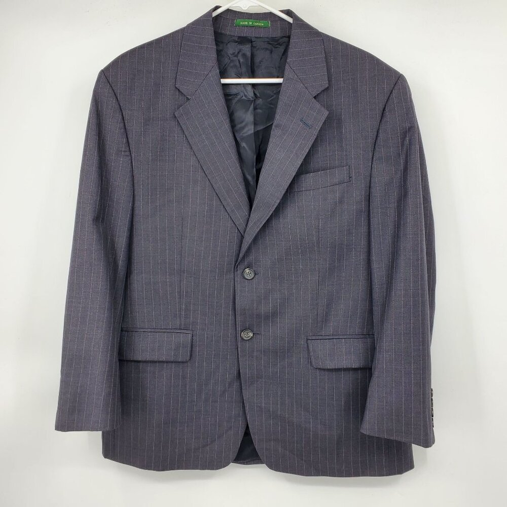 Lauren Ralph Lauren Grey Striped Wool‎ Pin Striped Blazer Suit Jacket Coat